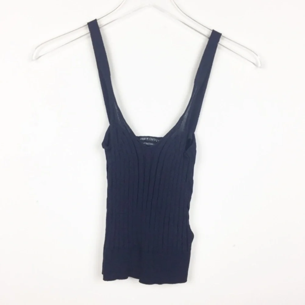 Urban Outfitters Navy Ribbed Tank Top - Picture 1 of 5